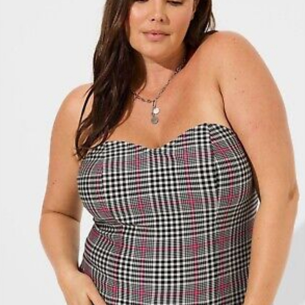 Torrid Plaid Sweetheart Tube Top